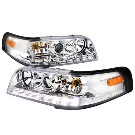 Overtime Projector Headlight for 98 to 11 Ford Crown Victoria, Chrome - 9 x 25 x 28 in. OV2654212